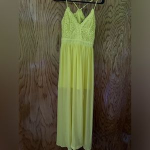 Floral Yellow Summer Dress (Small)